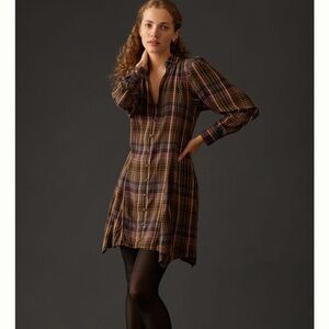 NWT Anthropologie Pilcro Plaid Mini Shirt Dress